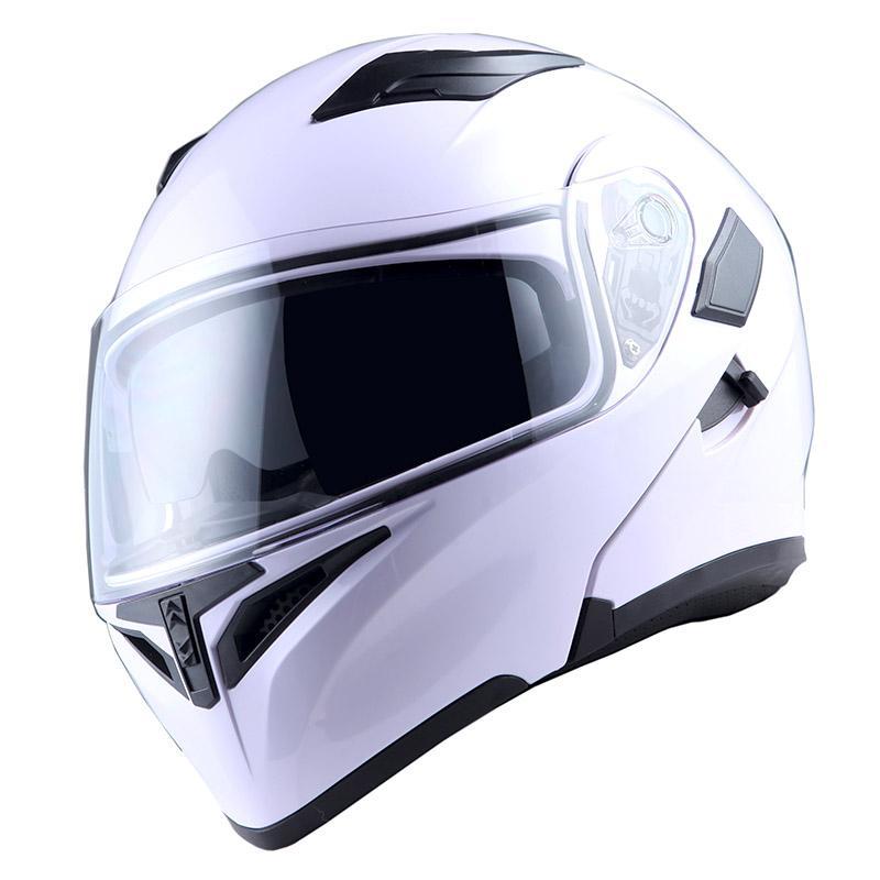 Шлем скутер 1STORM HB89 модуляр (с очками) белый M - фото 1 - id-p156729239