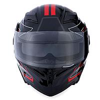 Мотошлем helmet 1STORM HB89 модуляр (с очками) черно-красный L