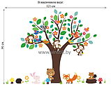 Наклейка на стену для детского комнаты «Деревце с птичками и зверюшками XL», фото 5