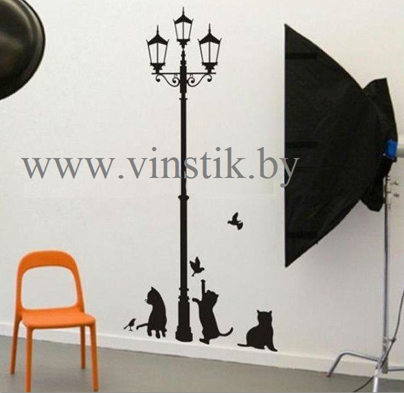 Наклейка на стену для детей «Котята и фонарь» - фото 9 - id-p156733587