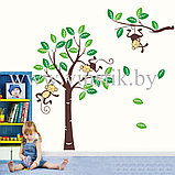 Наклейка на стену для детского сада «Деревце и обезьянки XXL», фото 3
