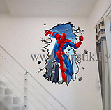 Наклейка на стену для мальчиков «Человек-Паук сквозь стену XL», фото 8
