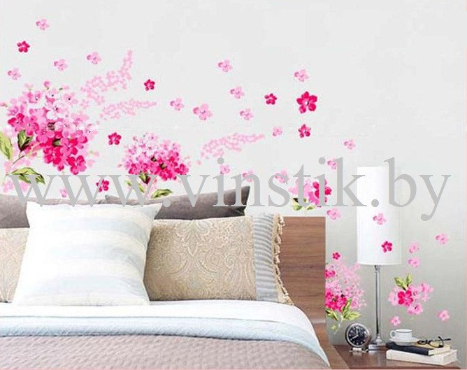 Наклейка интерьерная «Цветы Флоксы, розовые XL» - фото 4 - id-p156733640