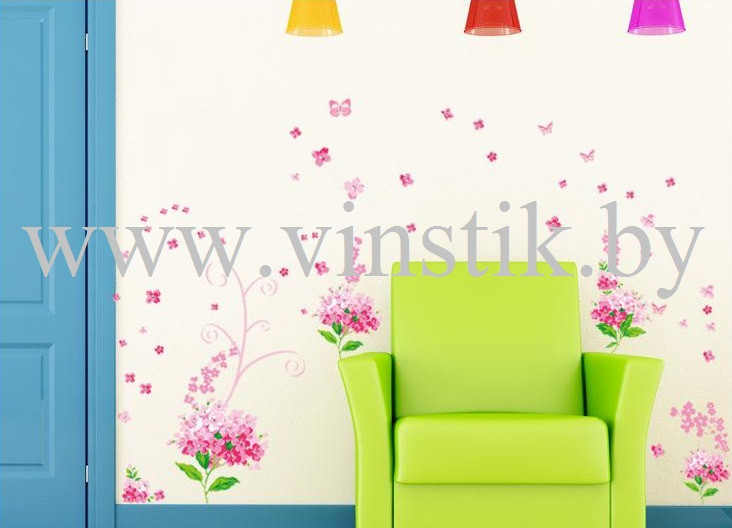 Наклейка интерьерная «Цветы Флоксы, розовые XL» - фото 8 - id-p156733640