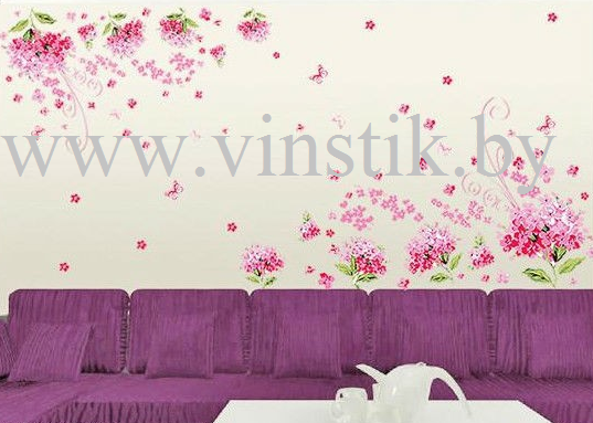Наклейка интерьерная «Цветы Флоксы, розовые XL» - фото 9 - id-p156733640