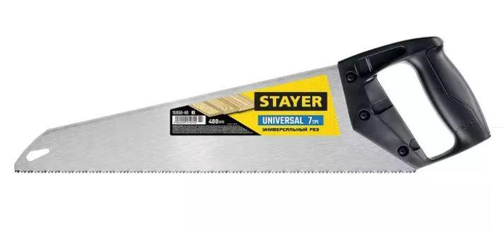 Ножовка STAYER "MASTER" "ТАЙГА" по дереву, пластиковая ручка, прямой крупный зуб, 5 TPI (5мм), 400мм - фото 1 - id-p154887413