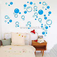 Наклейка для ванной «Пузыри, голубые»