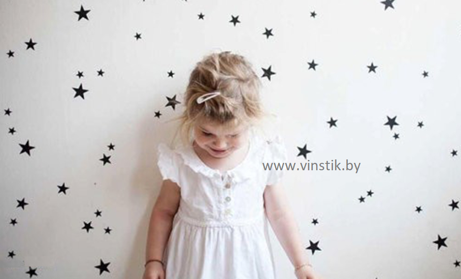 Наклейка на стену для детей «Звезды, черные» - фото 4 - id-p156733695