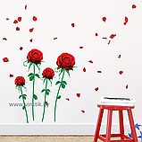 Наклейка интерьерная «Цветы Розы, красные», фото 2