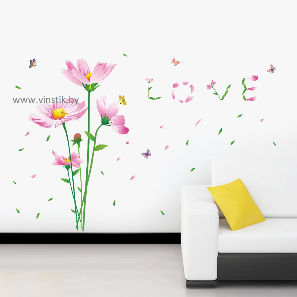 Наклейка интерьерная «Цветы Космеи» - фото 2 - id-p156733739