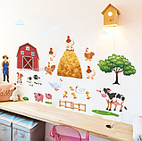 Наклейка на стену для детского сада «Ферма», фото 2