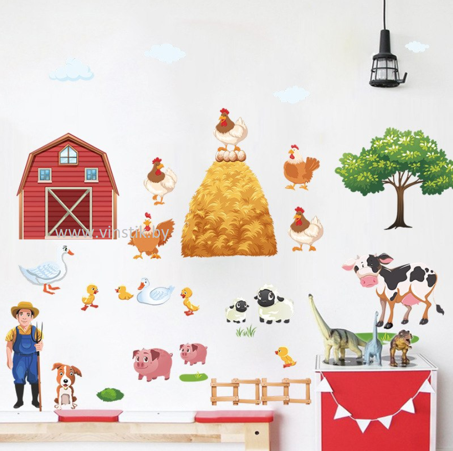 Наклейка на стену для детского сада «Ферма» - фото 3 - id-p156733775