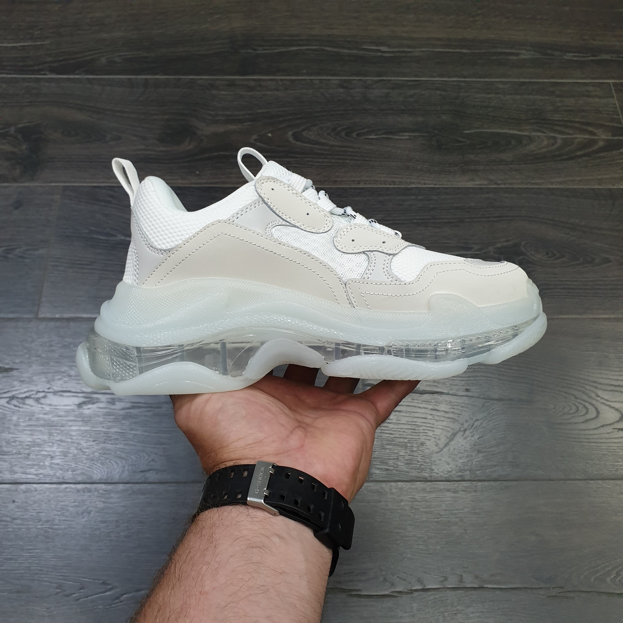 Кроссовки Balenciaga Triple S Clear Sole In White - фото 2 - id-p84588481