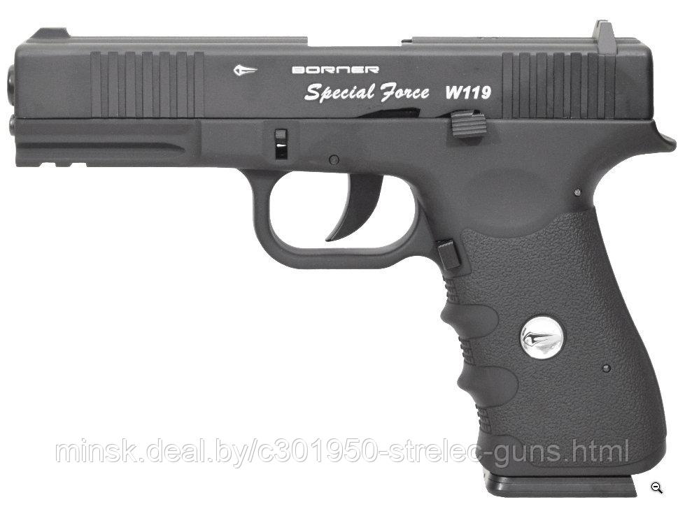 Пистолет пневматический Borner W119 (Glock 17) калибр 4.5 мм