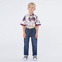 Рубашка с коротким рукавом для мальчика, цвет молочный, рост 134 (9 лет)