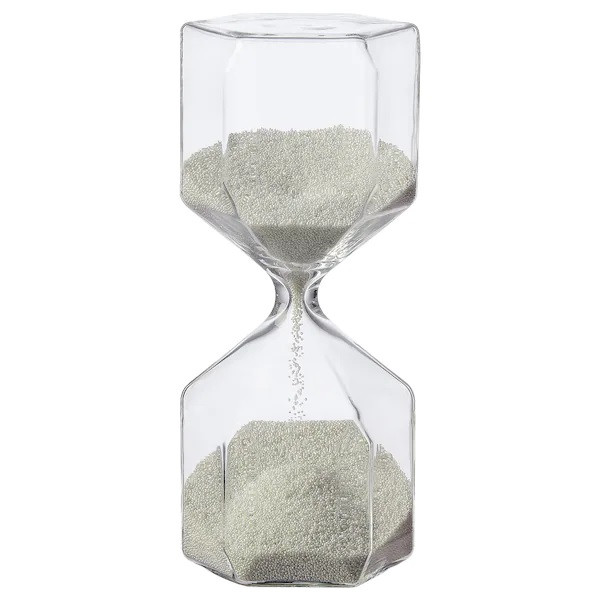IKEA/ ТИЛЛСЮН Декоративные песочные часы, прозрачное стекло/белый16 см
