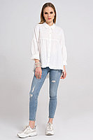 Женская летняя хлопковая белая деловая блуза Панда 38140z белый 42р.