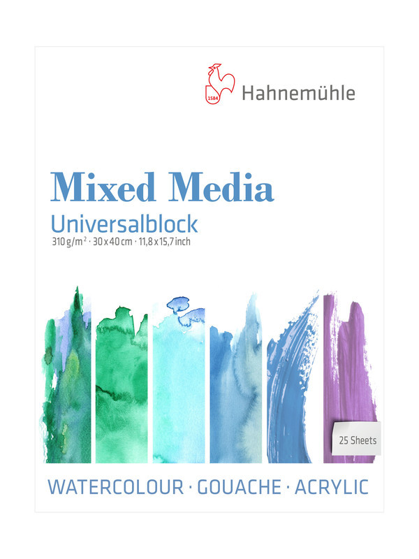 Бумага Universal Pad - Mixed Media, 310 г/м, склейка, 30 x 40 см, 25 листов