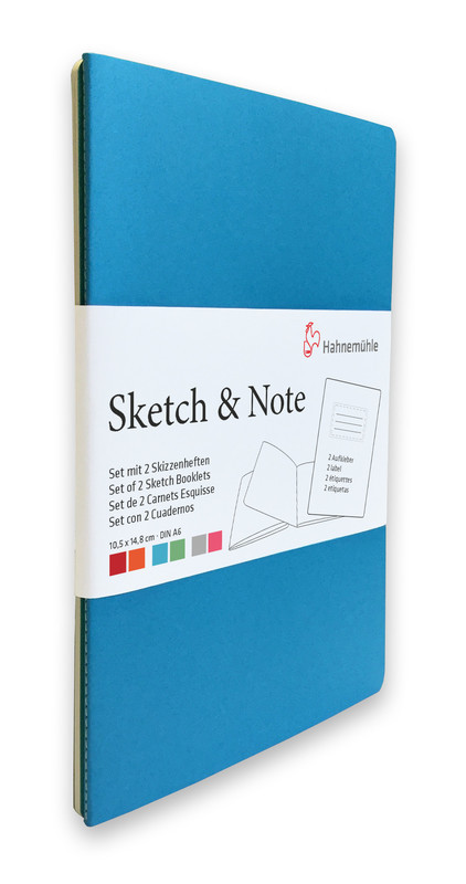 Скетчбук Sketch & Note, 125 г/м, набор из 2 шт., delphinium / menthe, A6, 20 листов / 40 страниц