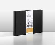 Блокнот Sketch & Note, 140 г/м, черный, A5 пейзаж, прошитый переплет, 80 листов / 160 страниц