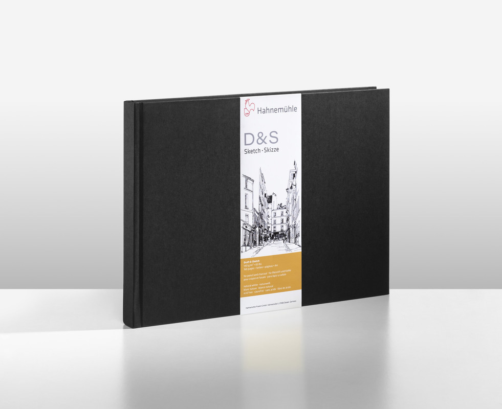 Блокнот Sketch & Note, 140 г/м, черный, A4 пейзаж, прошитый переплет, 80 листов / 160 страниц
