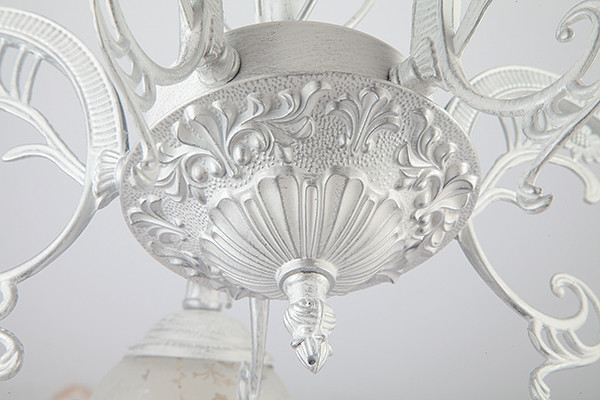 Потолочная люстра со стеклянными плафонами Eurosvet 70039/5 белый с серебром - фото 3 - id-p156867583