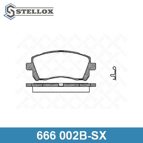 STELLOX  666-002B-SX  колодки дисковые п.! с антискр. пл.\ Subaru Forester/Impreza 98>/Legacy 96>/O