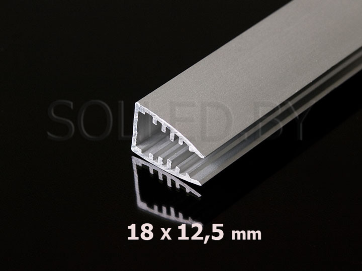 Алюминиевый профиль торцевой на стекло 18х12,5 для LED ленты - фото 1 - id-p14497325