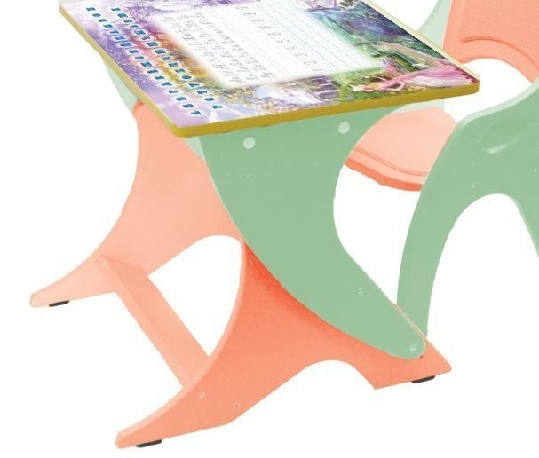 Набор детской мебели №1 эвкалипт оранжевый Зима-Лето (парта+стульчик) 14-354 - фото 1 - id-p147666897