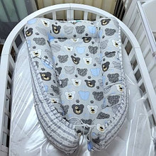 Матрасик-гнездышко для новорожденного Мишки-топтыжки Бязь 29913FE Серый