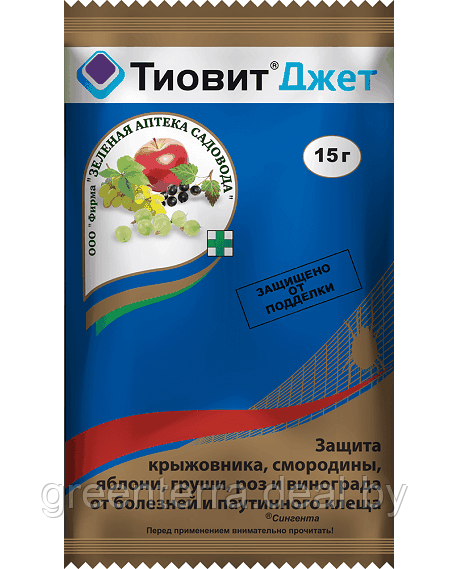 "Тиовит Джет" защита от мучнистой росы, оидиума и паутинного клеща и др., 15 гр - фото 1 - id-p156919369