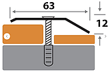 Профиль разноуровневый ПР 63НСП полированный из нержавеющей стали 63 мм 0,9м, фото 2