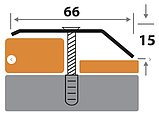 Профиль разноуровневый ПР 66НС сатин из нержавеющей стали 66 мм 0,9м, фото 2