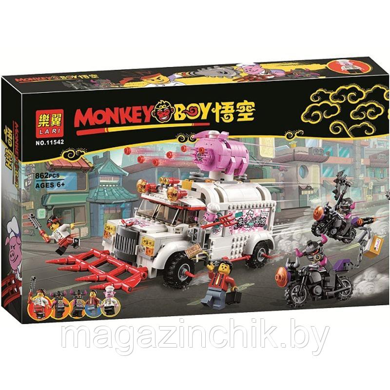 Конструктор Грузовик кафе Пигси Lari 11542, аналог Lego Monkie Kid 80009