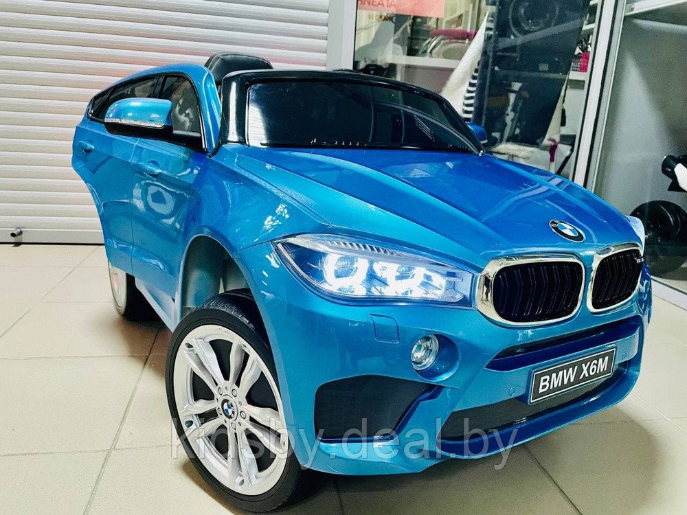 Детский электромобиль RiverToys BMW X6M JJ2199 (синий глянец) лицензия - фото 2 - id-p111488468