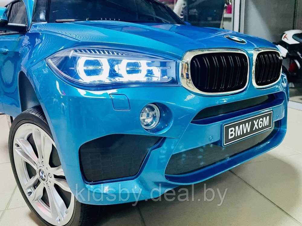 Детский электромобиль RiverToys BMW X6M JJ2199 (синий глянец) лицензия - фото 4 - id-p111488468