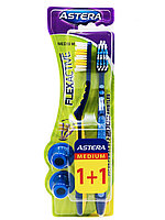 Набор зубных щеток Astera Flex Active Medium 1+1, средняя