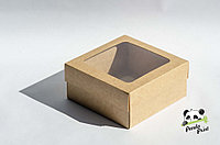 Коробка с прозрачным окном 150х150х70 крафт