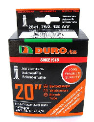 Велокамера DURO 20" (В КОРОБКЕ) 20х2.125 A/V, DHB01005
