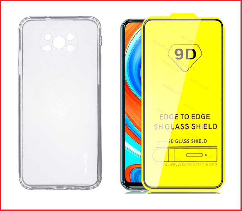Чехол-накладка + защитное стекло 9D для Xiaomi Poco X3 / X3 Pro - фото 1 - id-p156986333