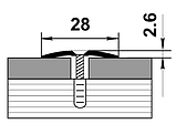 Стык одноуровневый ПС 03-2 бронза люкс 28*2,6мм длина 900мм, фото 2