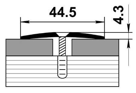 Стык одноуровневый ПС 04 алюминий без покрытия 44,5*4,3мм длина 900мм - фото 2 - id-p156988878