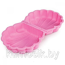 Детская песочница бассейн  с крышкой Ракушка Paradiso Toys 87х78х20 см розовая