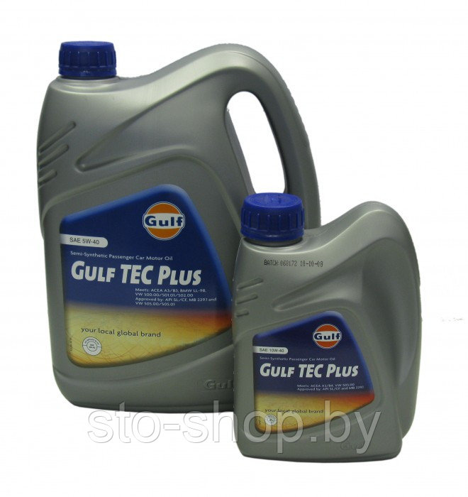 Gulf TEC PLUS 10w40 Масло полусинтетическое 5л A3/В4; API SL/CF; VW 500.00/505.00; MB 229.1 - фото 3 - id-p14523980