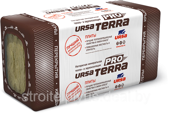 Утеплитель URSA TERRA 34 PN PRO (8 ПЛИТ) -1000-610-50 ПЛИТЫ ТЕПЛОИЗОЛ.(ПЛ.20 кг на м.куб) 4.88 м.кв - фото 1 - id-p157008064