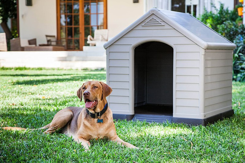 Будка пластиковая уличная для дом. питомца Dog house, серый - фото 2 - id-p156935509