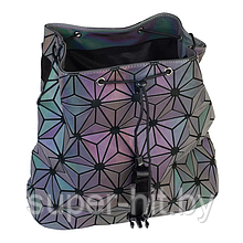 Светящийся неоновый рюкзак-сумка  Хамелеон. Светоотражающий рюкзак (р.M)