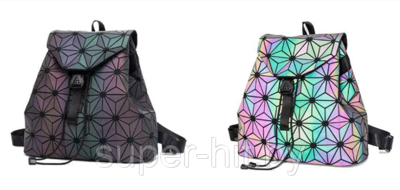 Светящийся неоновый рюкзак-сумка Хамелеон. Светоотражающий рюкзак (р.M) Звезда - фото 1 - id-p157018869