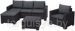 Набор уличной мебели Moorea Set (угловой диван, 2 кресла, столик), графит