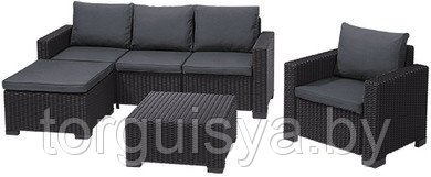 Набор уличной мебели Moorea Set (угловой диван, 2 кресла, столик), графит, фото 2